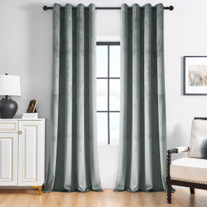 ZASŁONY NA PRZELOTKACH 140X260 HOLLAND VELVET Z KRYSZTAŁKAMI SZARE