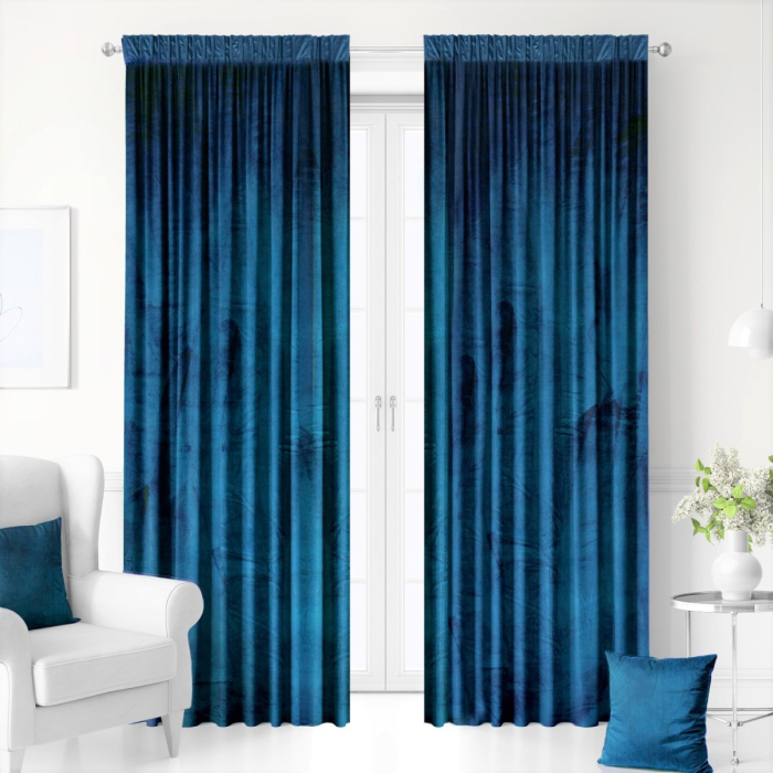 ZASŁONY NA TAŚMIE 140X250 HOLLAND VELVET CIEMNY NIEBIESKI 1 main product photo