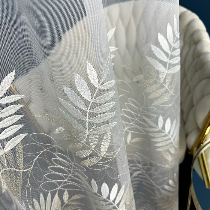 FIRANA MARKIZETA NATURAL Z HAFTEM WYS. 3,00 M KREM ZE ZŁOTYM 1 main product photo