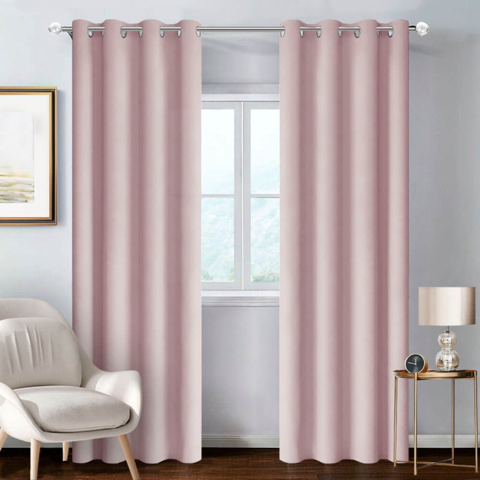 ZASŁONY GOTOWE 140 X 260 CM NA PRZELOTKACH BASIC PUDROWY RÓŻ main product photo
