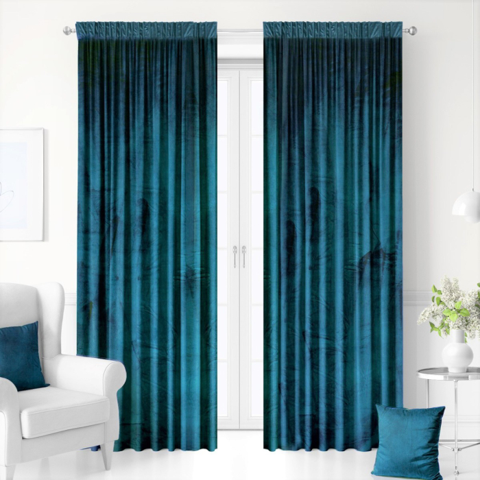 ZASŁONY NA TAŚMIE 140X250 HOLLAND VELVET CHŁODNY CIEMNY NIEBIESKI main product photo