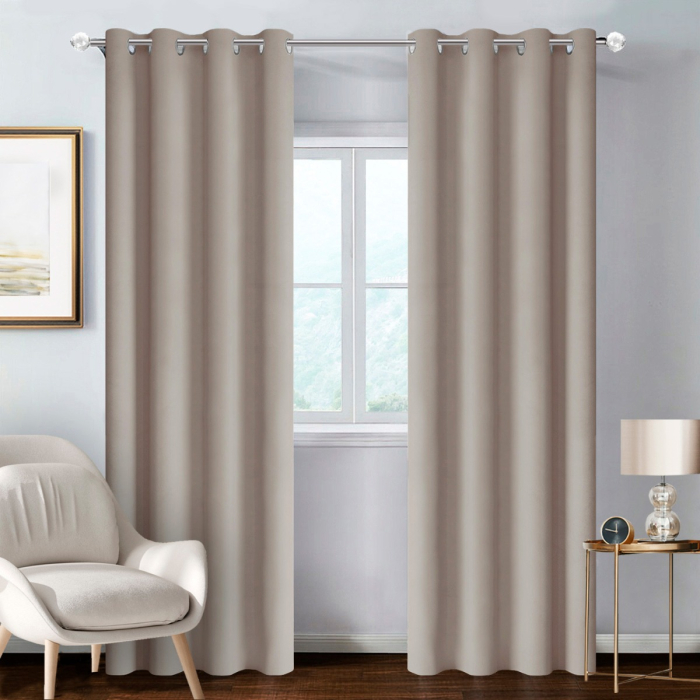 ZASŁONY GOTOWE 140 X 260 CM NA PRZELOTKACH BASIC BEŻOWE main product photo