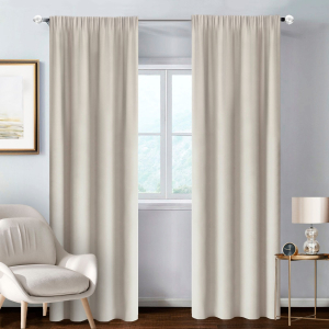 ZASŁONY GOTOWE 140 X 250 CM NA TAŚMIE MARSZCZĄCEJ BASIC JASNY BEŻ / KASZMIR