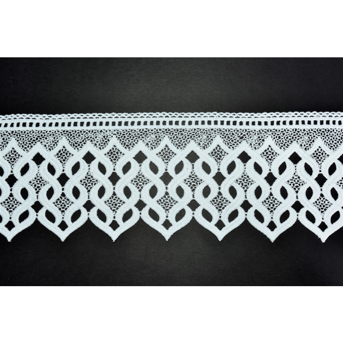 GIPIURA - DOSZYWKA 15 CM BIEL Z NITKĄ LUREX