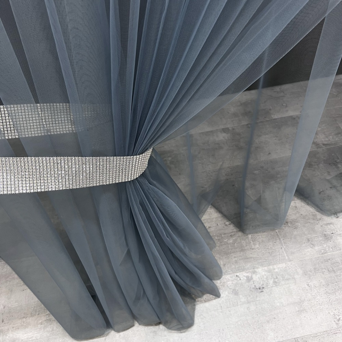 GŁADKA FIRANA MGIEŁKA / TIUL WYS. 3,00 M SILVER GRAY