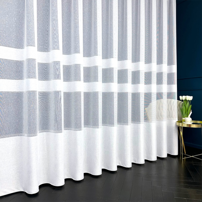 FIRANA FANTAZYJNA Z PASAMI WYS. 3,00 M BIEL main product photo