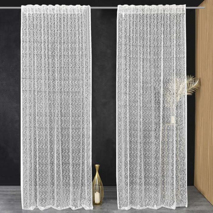FIRANA GOTOWA 140 X 250 SIATKA ECRU 1