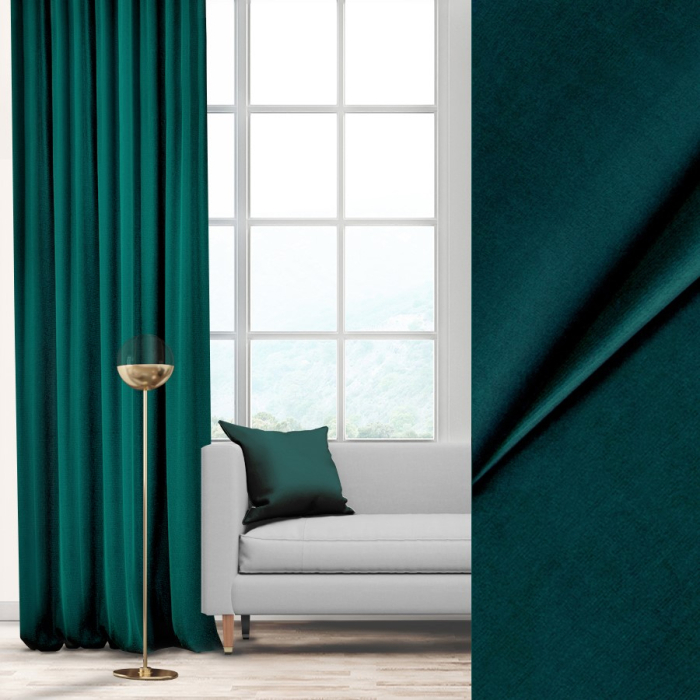 ZASŁONY HOLLAND VELVET SZER. 1,40 M SZMARAGDOWY